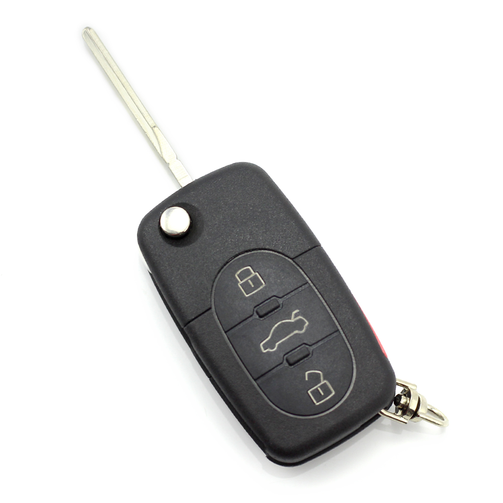 Audi - Carcasa cheie tip briceag, 3+1 butoane, cu buton panica,  cu baterie 2032