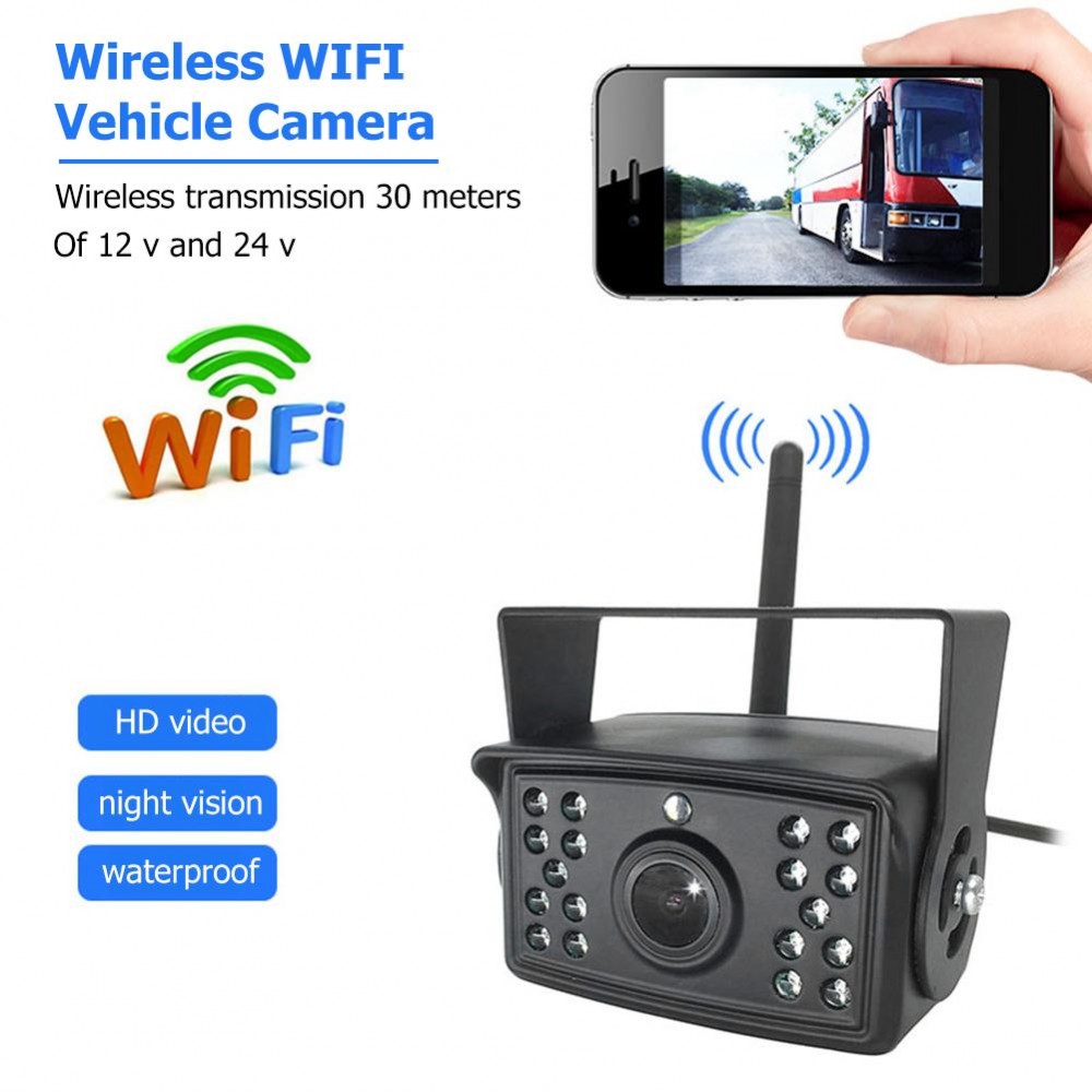 Camera auto WI-FI rezolutie HD pentru marsarier/frontala cu Nightvision 12-24V 