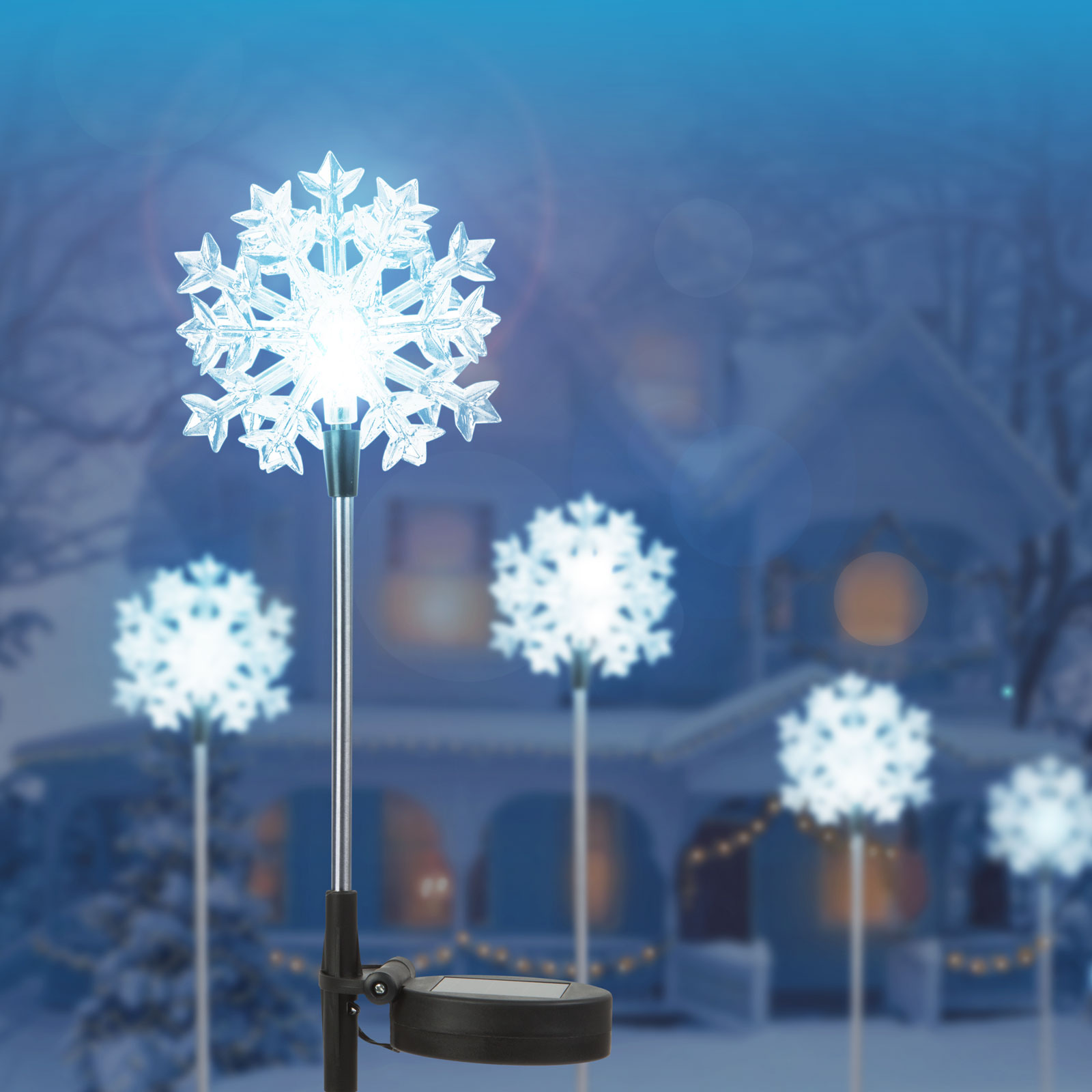 Lampă solară LED - model „Fulg de zăpadă”